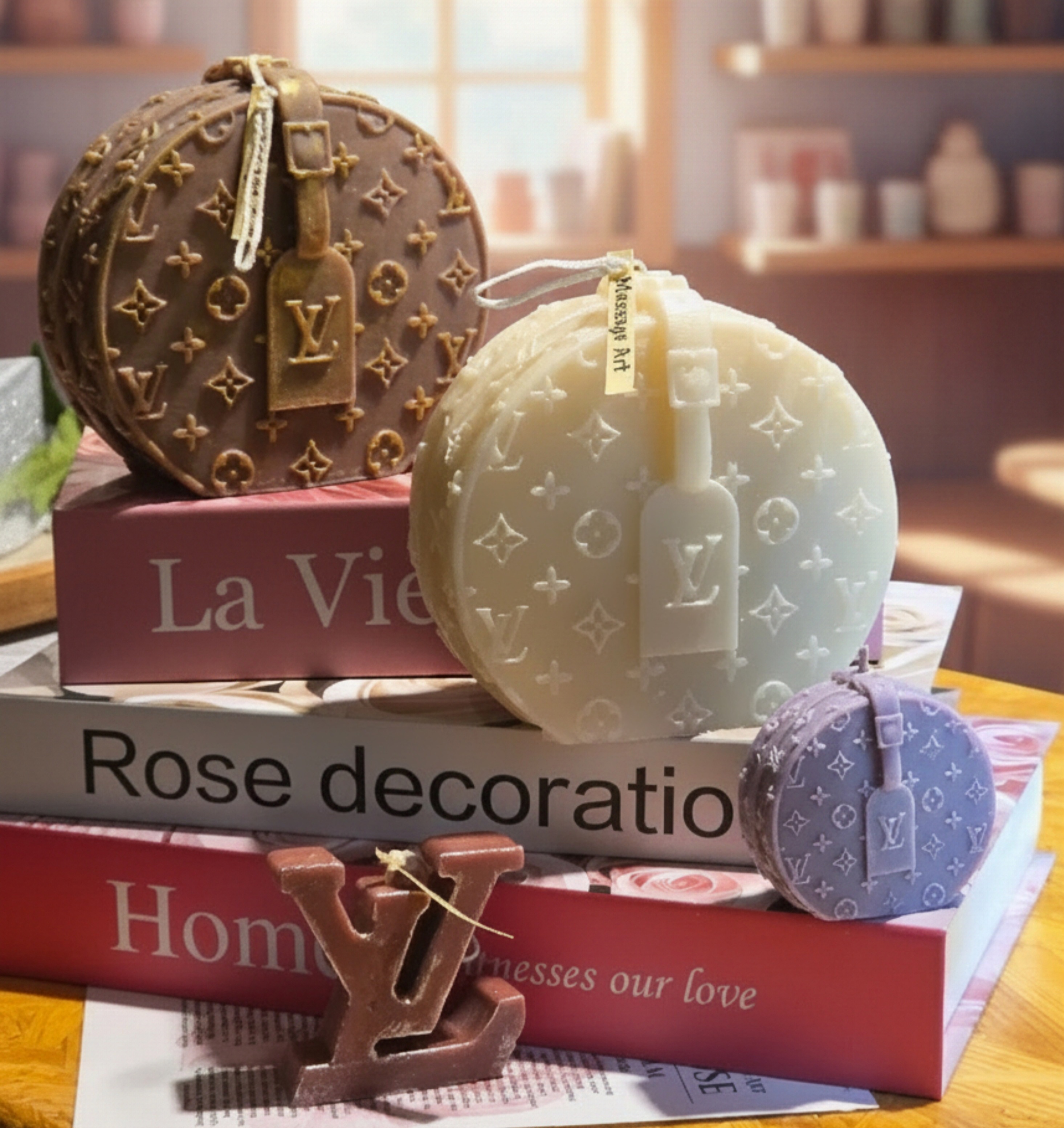 Handcrafted massage candle: The Velvet Couture: Louis Vuitton Inspired Candle Collection