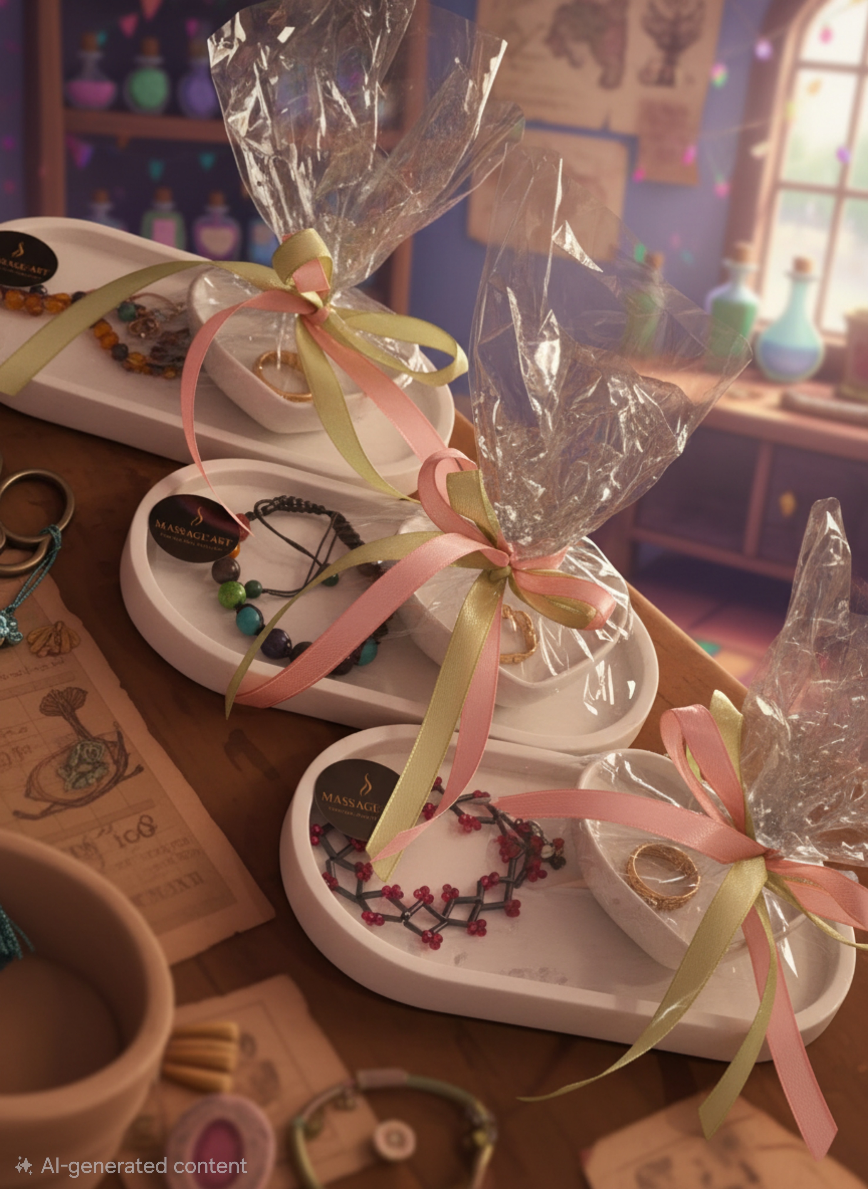 Handcrafted soap: The Secret Santa: Fairy Trinket Dish & Magic Wish Bracelet