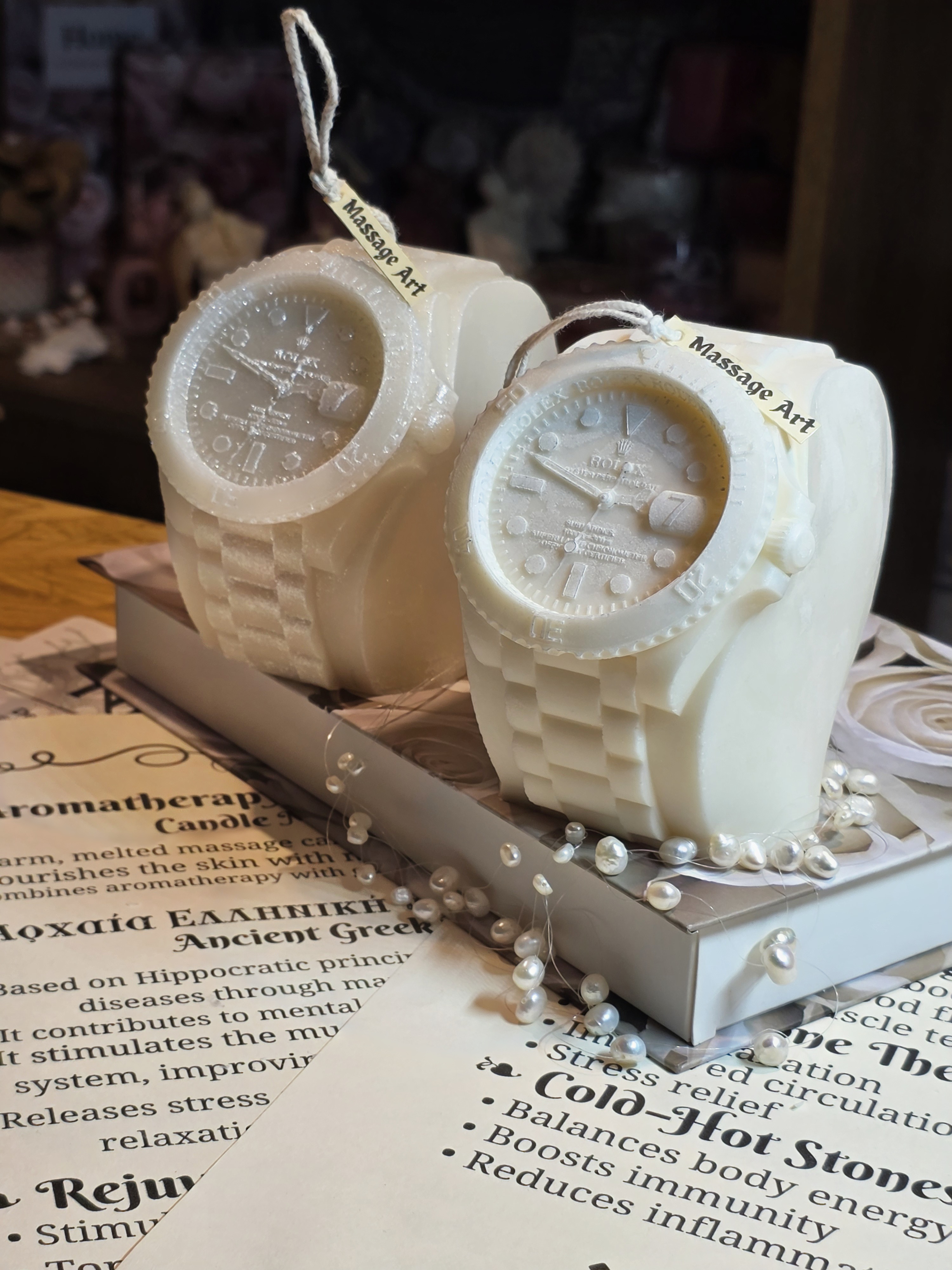 Handcrafted massage candle: The Eternal Hour: Rolex-Inspired Luxury Candle