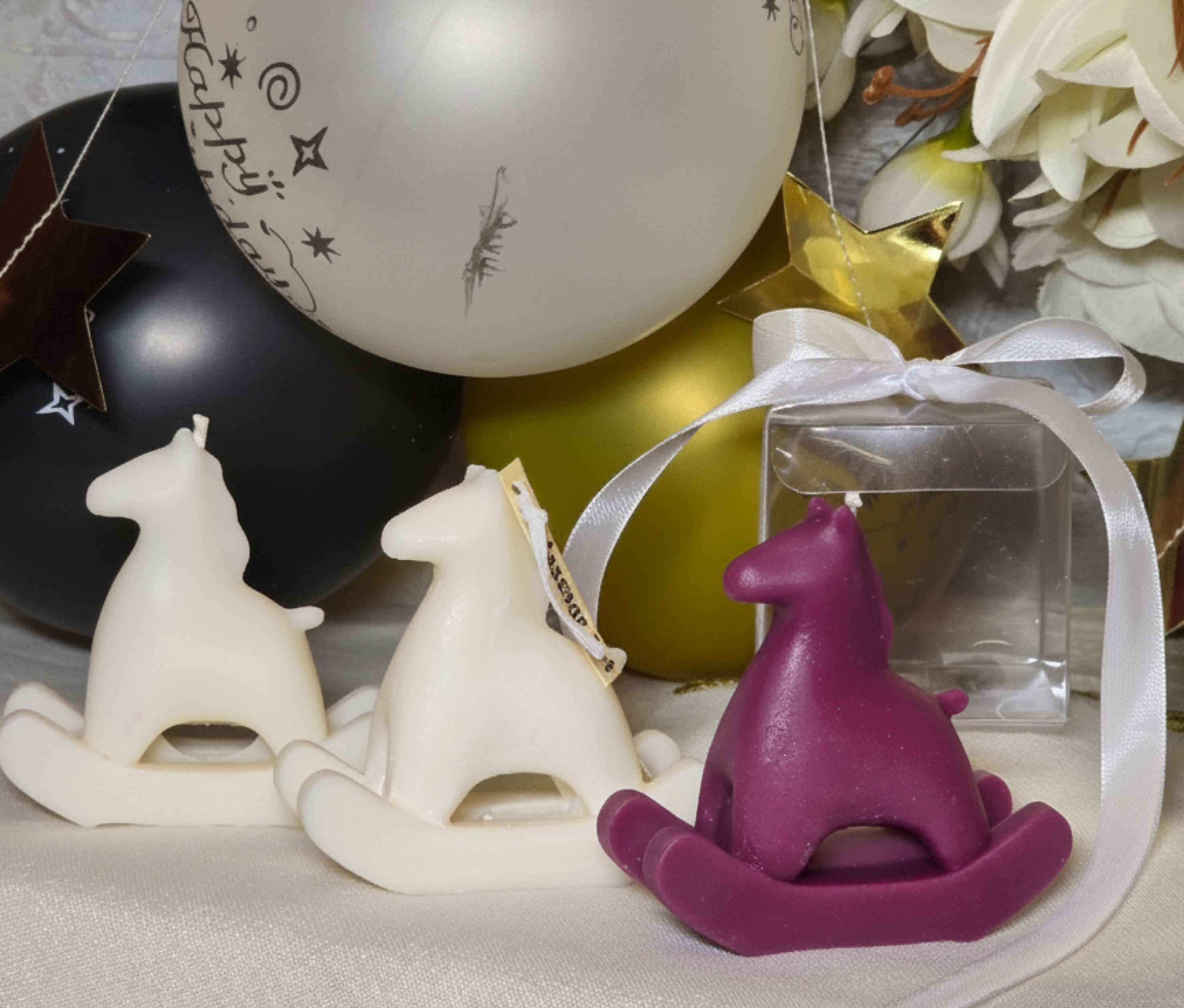 Handcrafted massage candle: The Carousel Spell: Rocking Horse Keepsake Candle