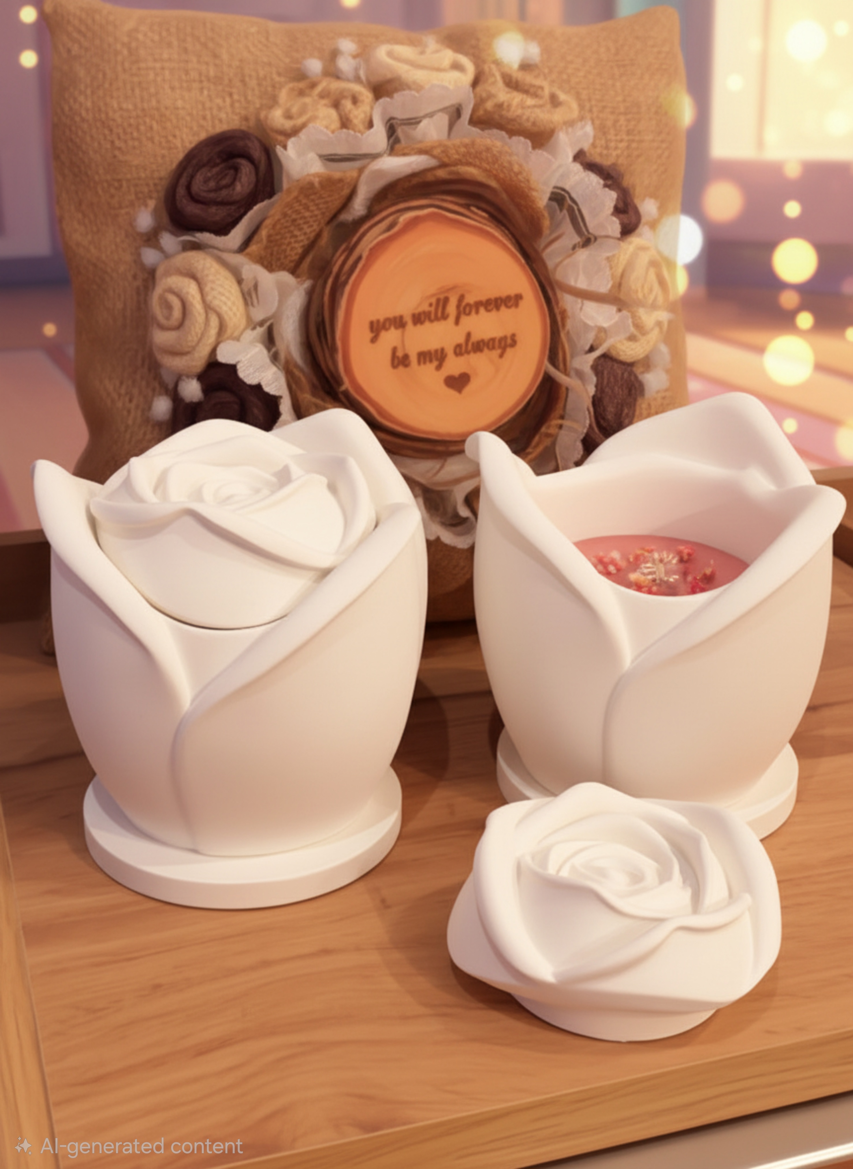 Handcrafted massage candle: The Eternal Bloom: Rose & Patchouli Keepsake Candle