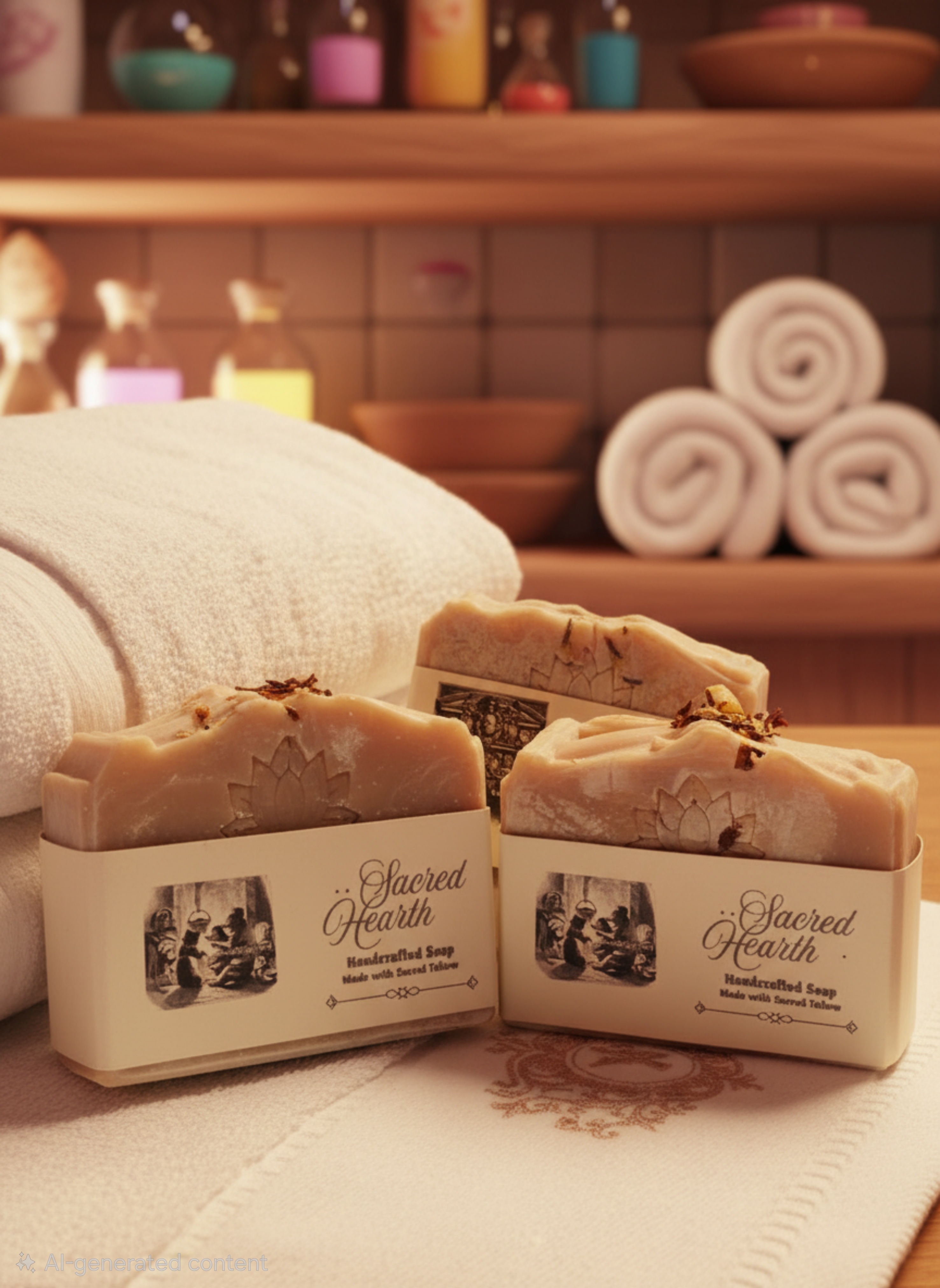 Handcrafted soap: Sacred Hearth: The Amber Couture Ritual (Sacred Tallow Soap)