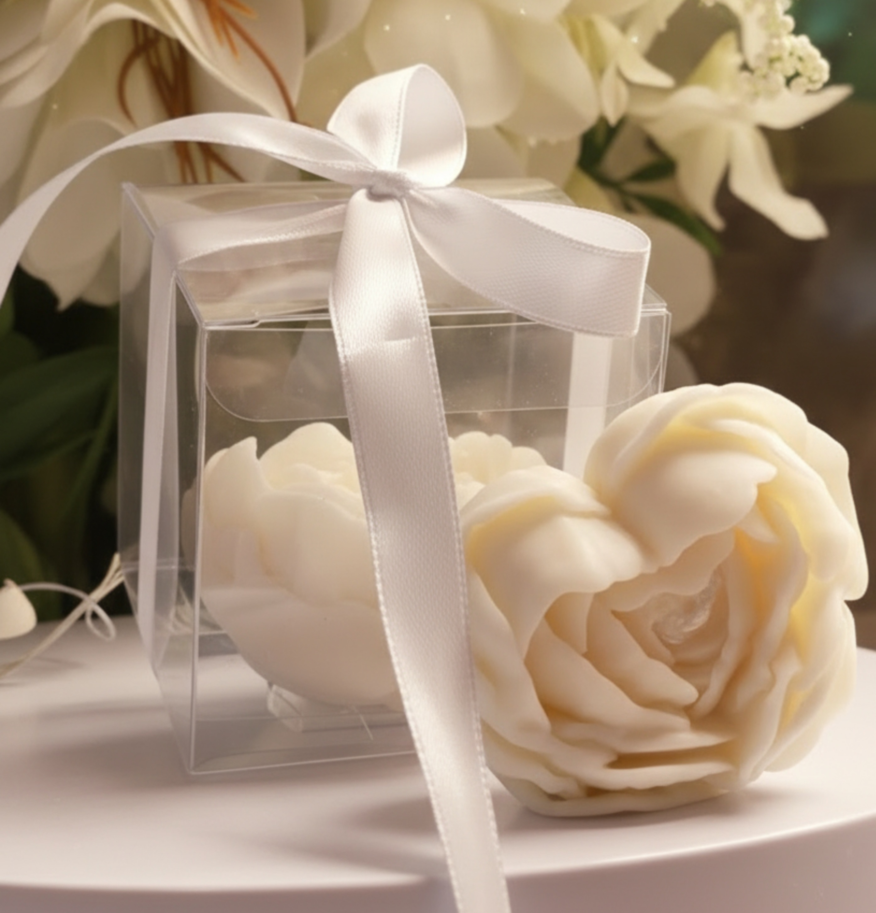 Handcrafted massage candle: The Sacred Bloom: Handcrafted Event & Wedding Favor Candle