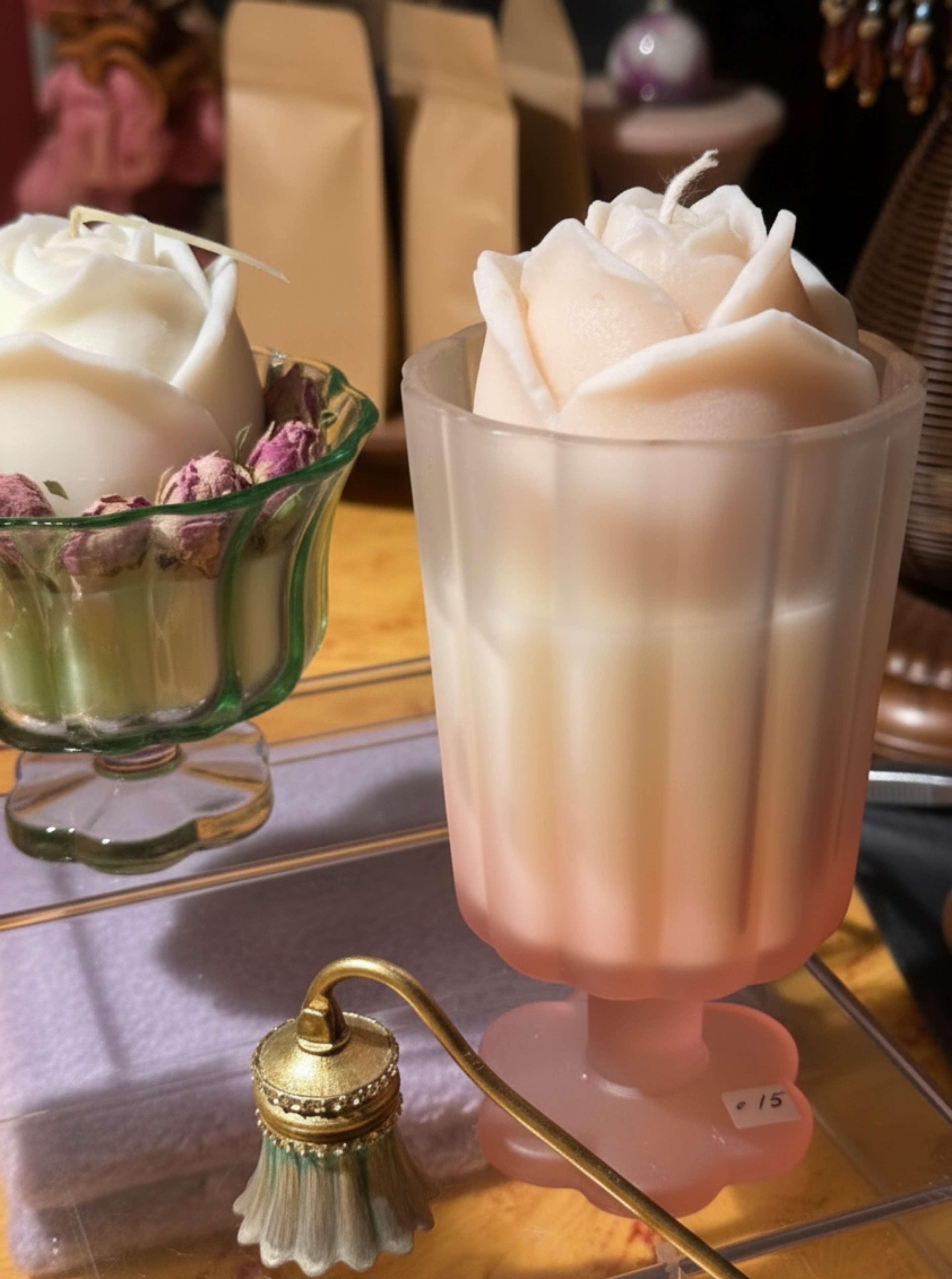 Handcrafted massage candle: Rose Dessert Luxury Scented Candle