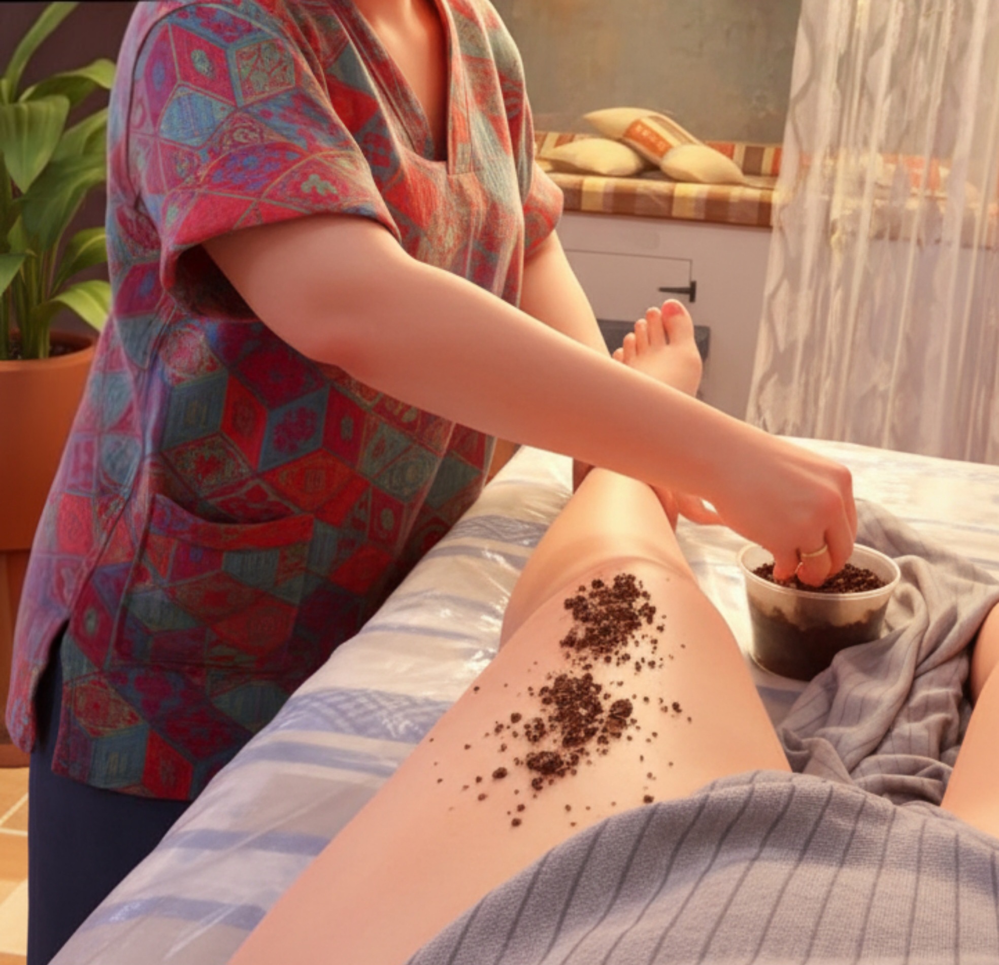 Massage treatment: The Awakening Ritual: Coffee & Cinnamon Body Scrub Massage
