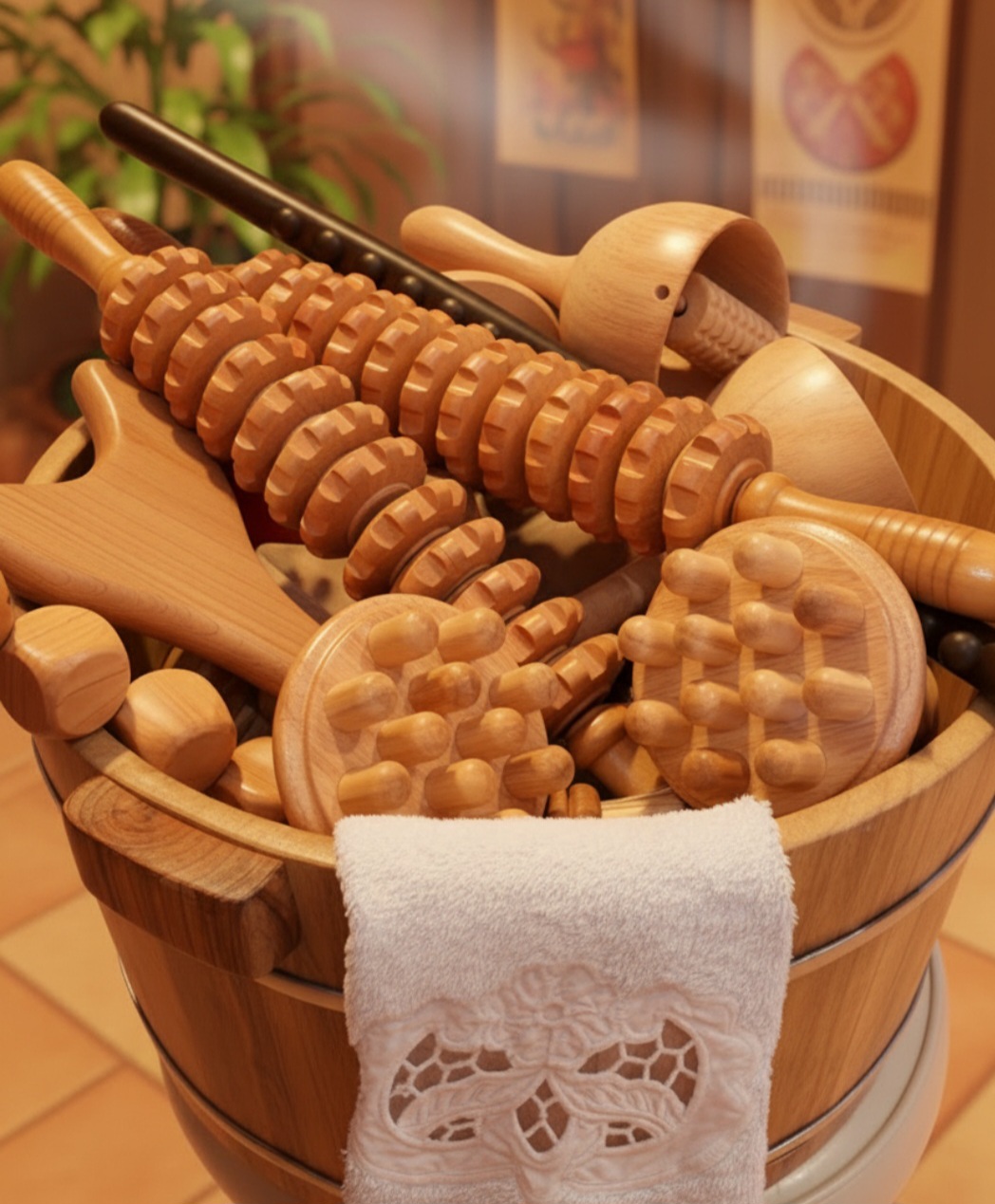 Massage treatment: Maderotherapy (Wood Body Sculpting Therapy)